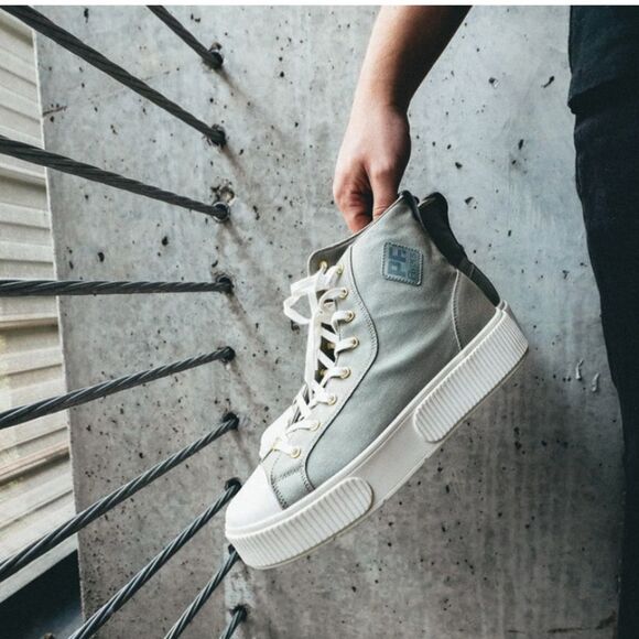 PF Flyers Allston high top retro women’s sneaker green Canvas 7 - Picture 1 of 16